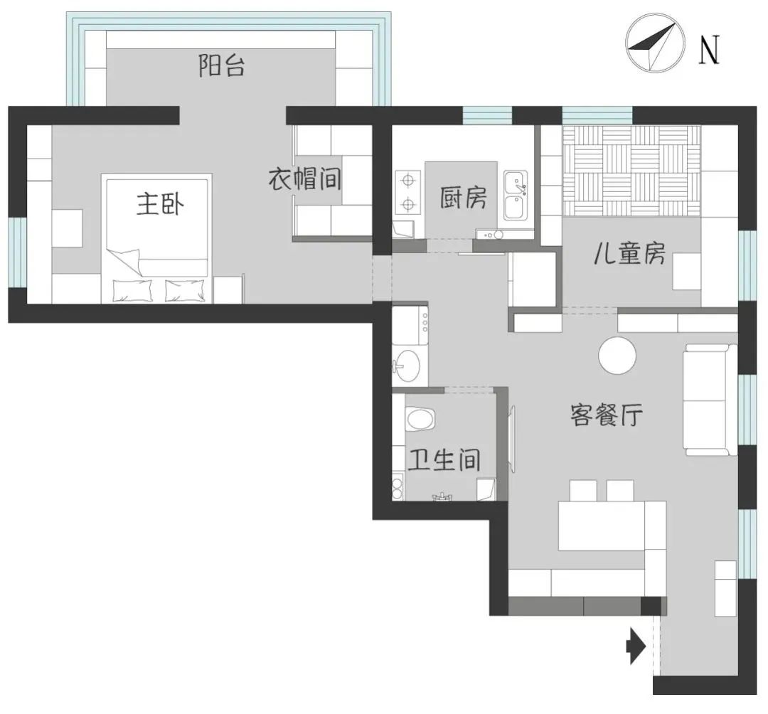 舊房改造教科書丨“角落潮設計”，書房、餐吧全部安排