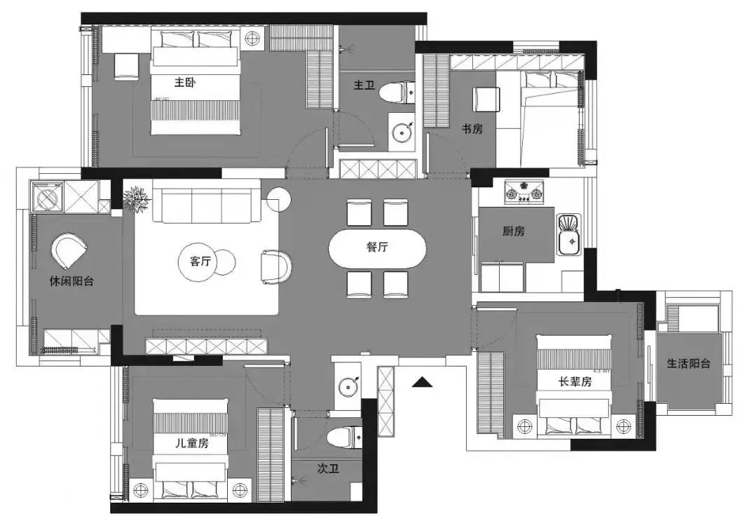 5人1喵年輕感住宅：親子互動老人休閑，處處寶藏家具