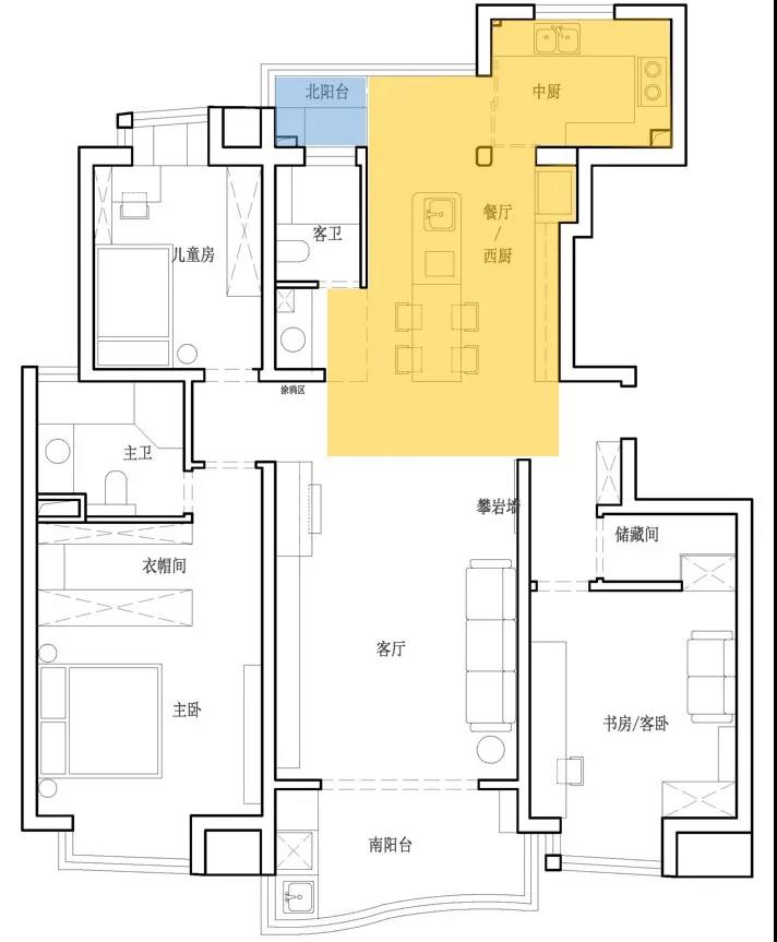 客廳打造攀巖墻、主臥隔出衣帽間，這家舊房超會改	