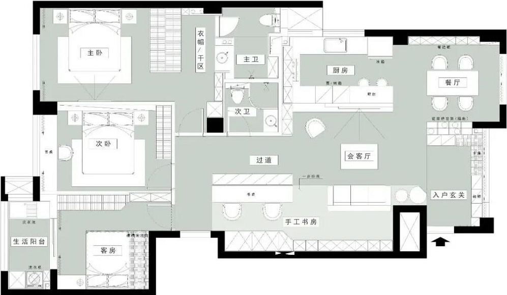 深圳125㎡，榻榻米地臺搭建「客廳沙發區」，實用度max!