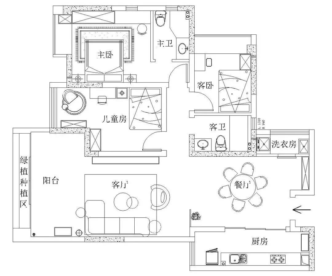 她家這套IKEA風120㎡，大橫廳變「親子互動區」
