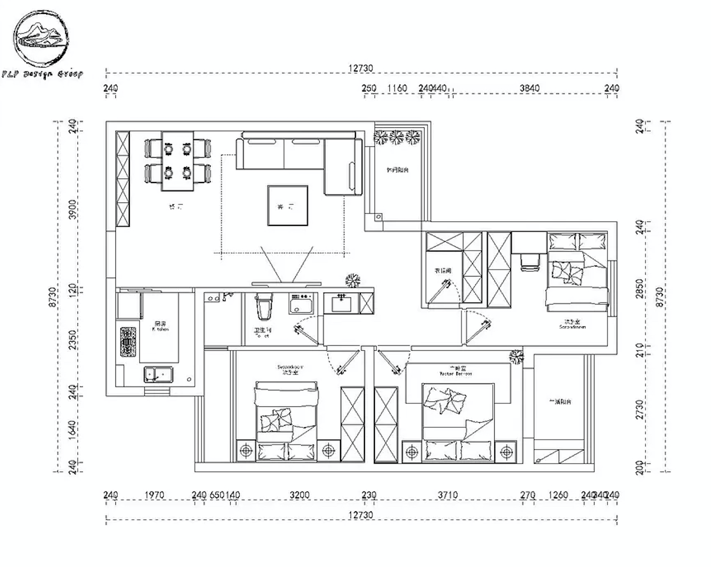島臺廚房+衣帽間，這個143㎡現代工業風三居室可不簡單